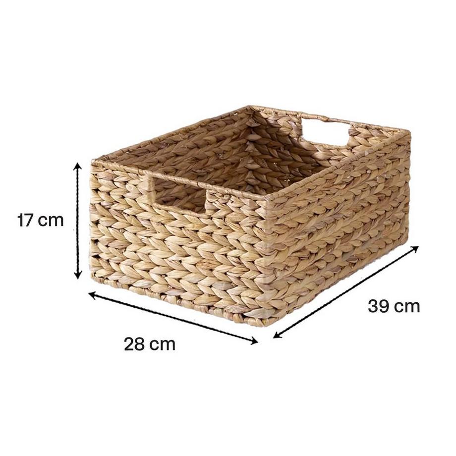 Calicosy Panier en jacinthe d'eau armature métal - hauteur 17 cm  