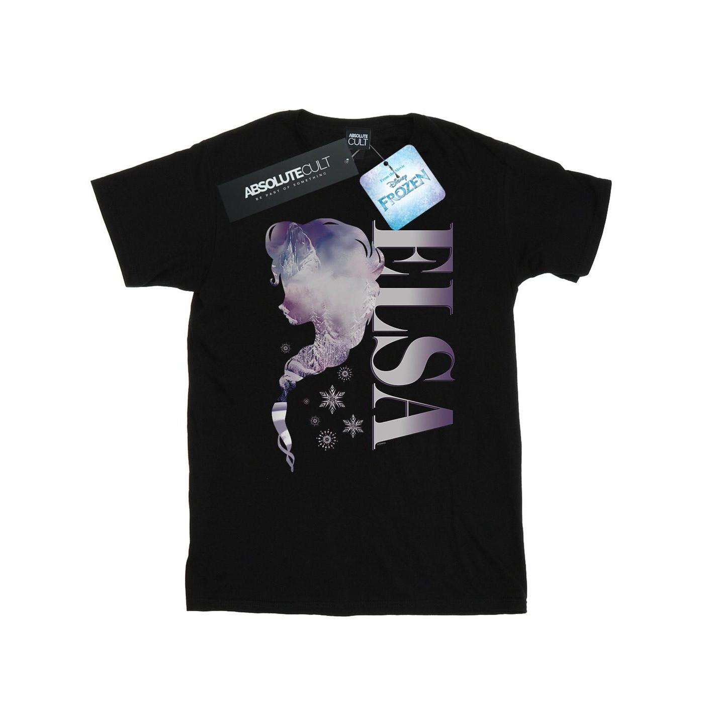 Image of Frozen Ice Kingdom Silhouette Tshirt Mädchen Schwarz 152-158