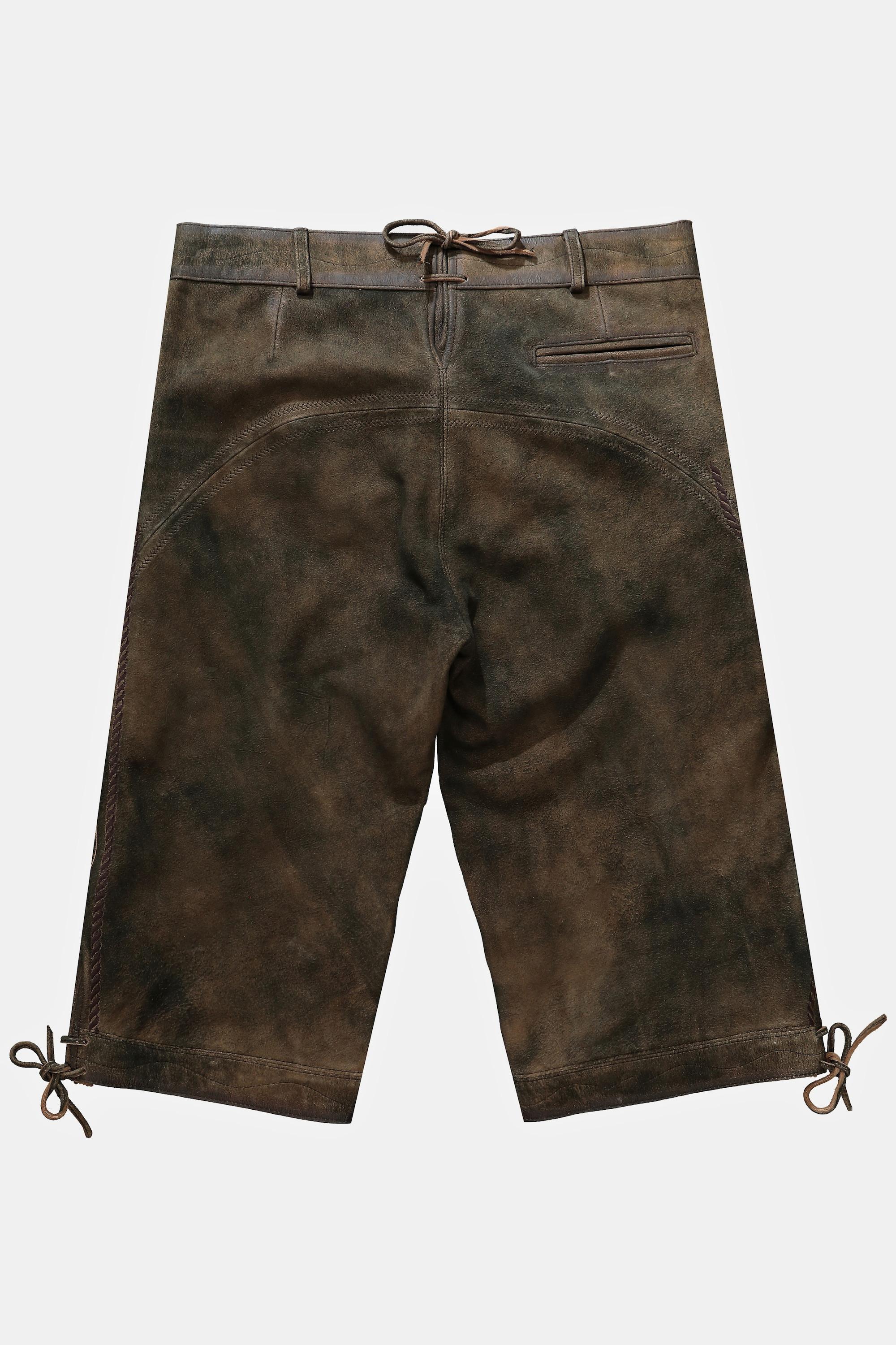 JP1880  3/4-Trachtenhose, Tracht, Ziegen-Veloursleder, traditionelle Stickereien 