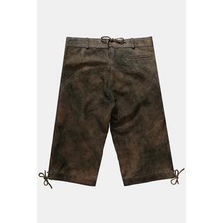 JP1880  Lederhosen a 3/4 in tradizionale stile Tracht in pelle scamosciata di capra con ricami tradizionali 