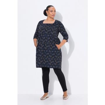 Longshirt, A-Linie, Tunika-Ausschnitt, 3/4-Arm