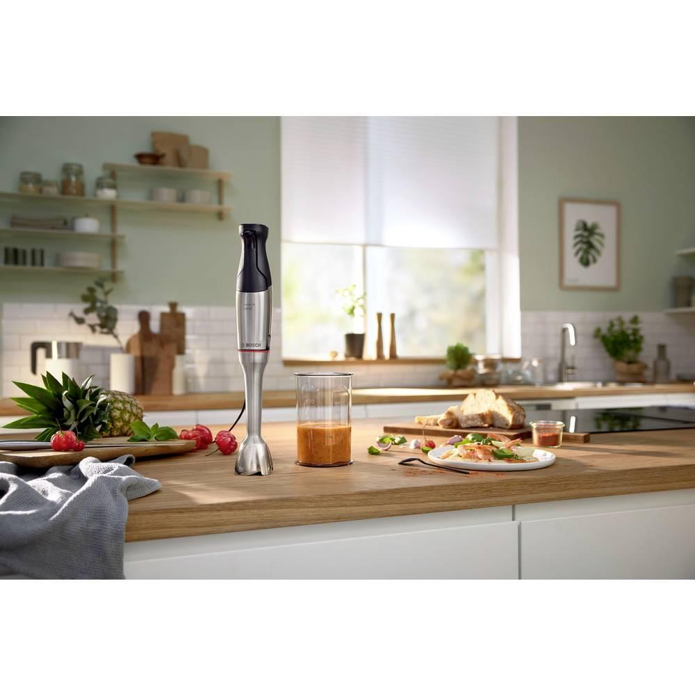 Bosch SDA Serie 6 ErgoMaster Stabmixer 1200 W mit Mixbecher, BPA-frei Edelstahl, Schwarz  