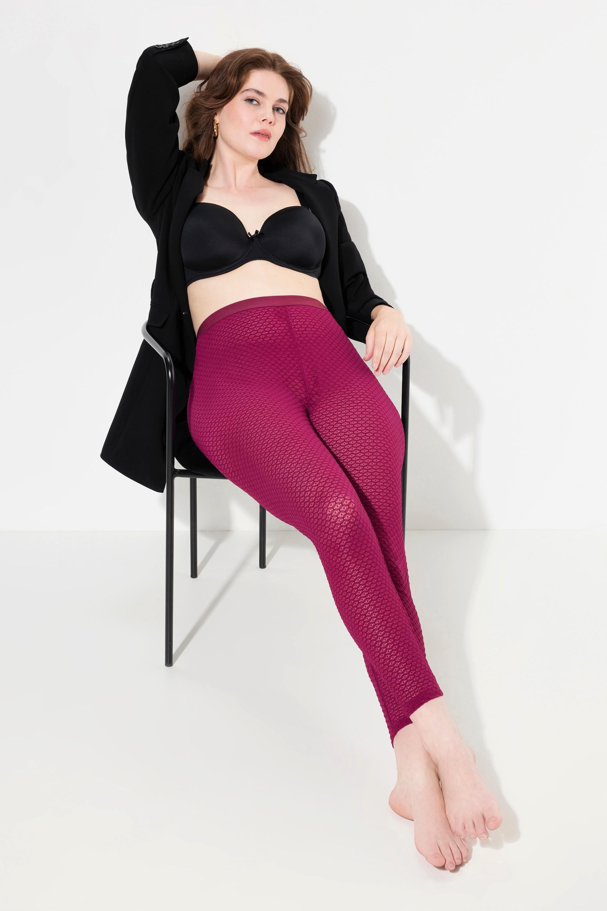 Ulla Popken  Strumpf-Leggings, Diamant-Spitze, leicht transparent 