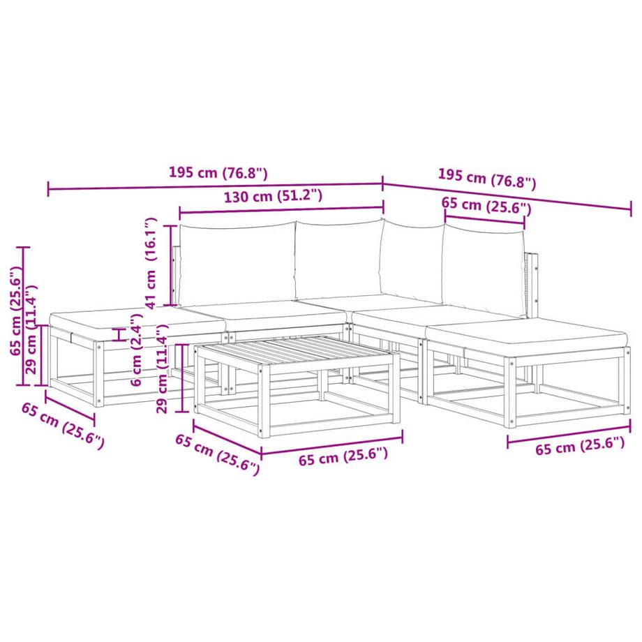 VidaXL set salotto da giardino Legno di acacia  