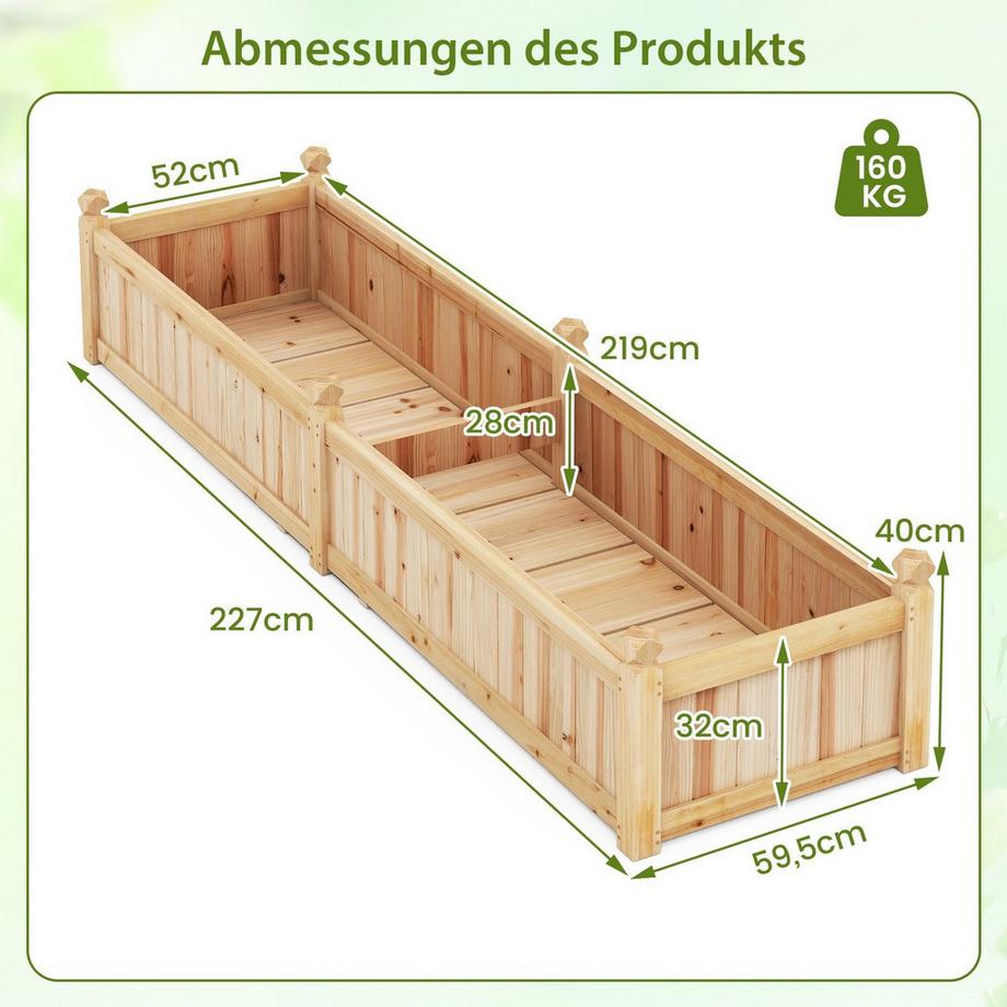 Northix Fioriera rialzata con divisorio  