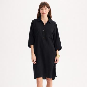 Knielanges Kleid aus reiner Baumwolle