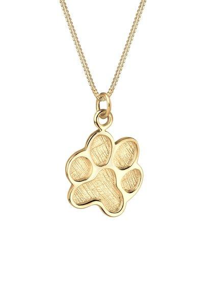 Image of Halskette Pfote Symbol Hund Katze Damen Gold 45cm
