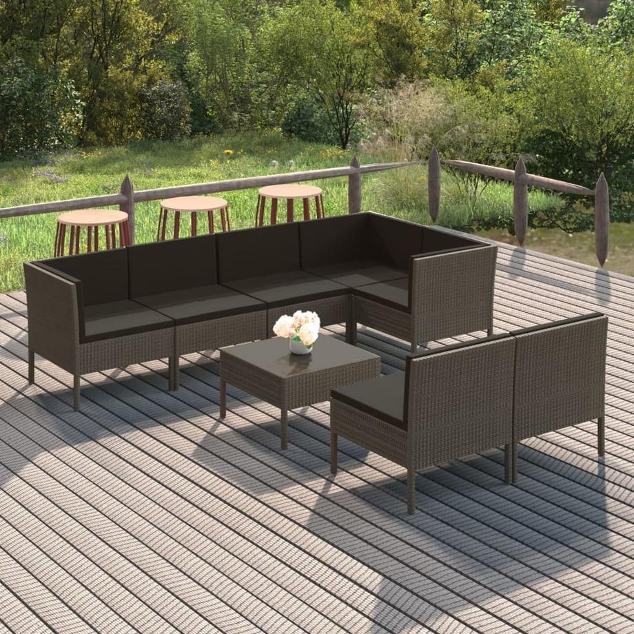 VidaXL Salon de jardin rotin synthétique  