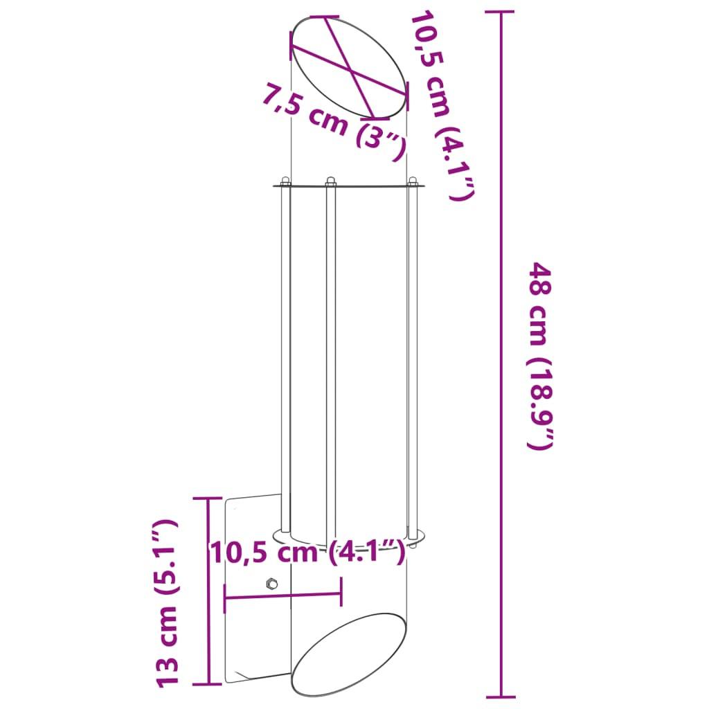 VidaXL applique da parete per esterni Acciaio inossidabile  