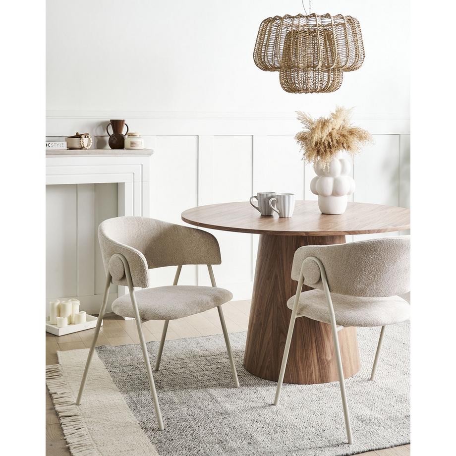 Beliani Set di 2 sedie da pranzo en Ciniglia Minimalista ALANSON  