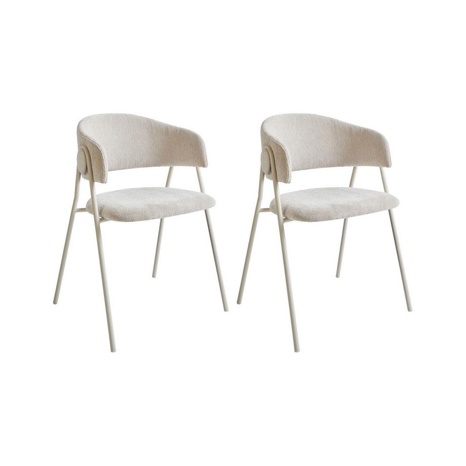 Set di 2 sedie da pranzo en Ciniglia Minimalista ALANSON