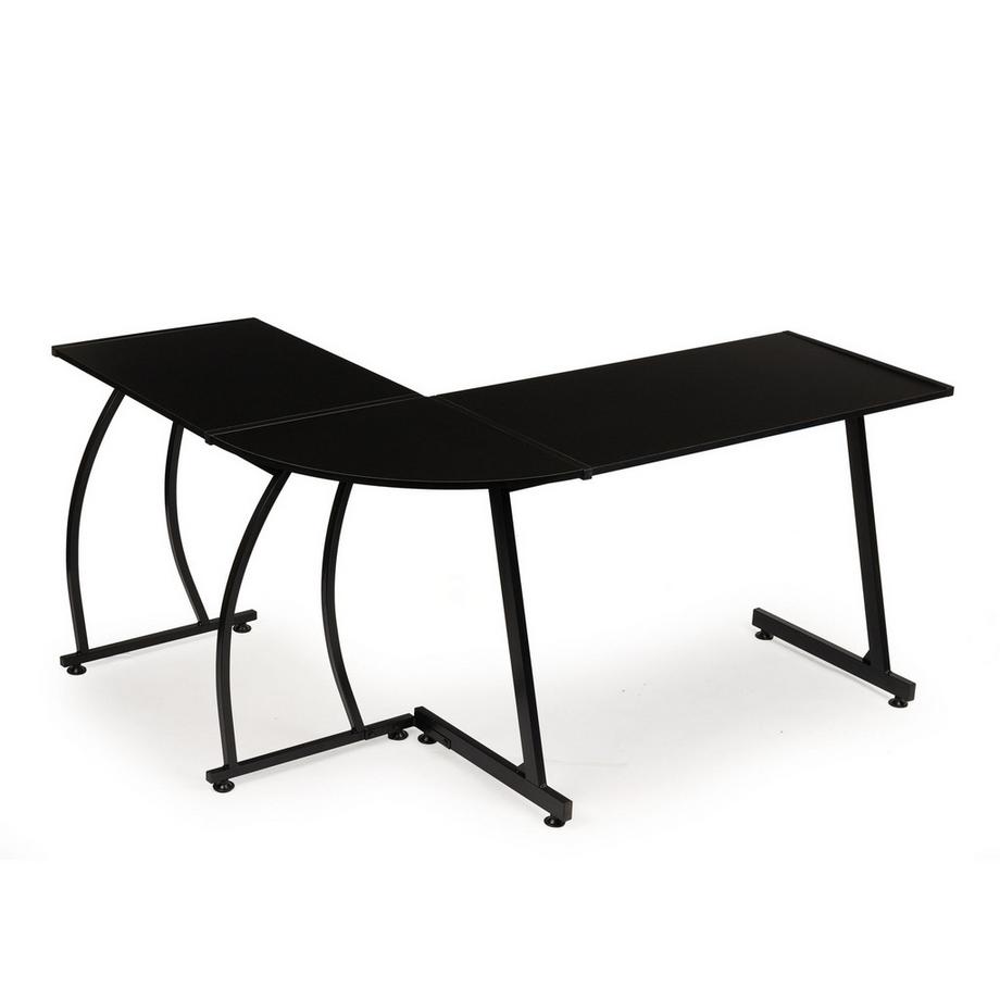Northio Bureau de jeu d'angle bureau table d'école LOFT noir  