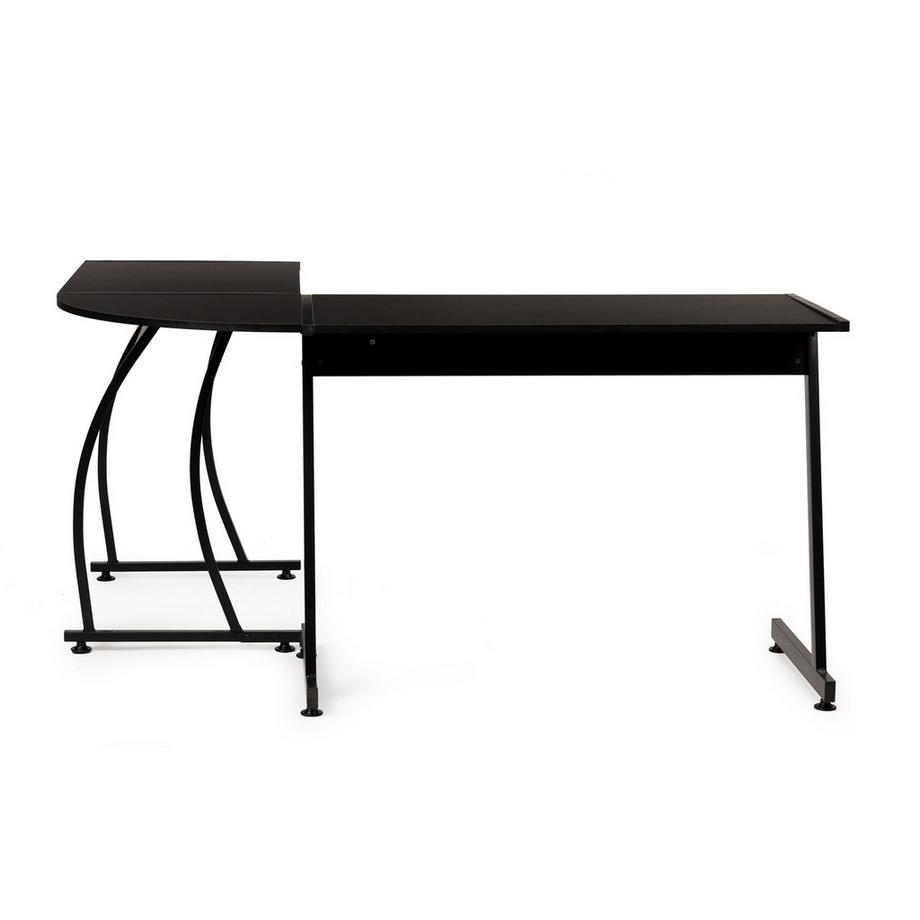 Northio Bureau de jeu d'angle bureau table d'école LOFT noir  