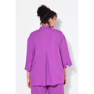 Ulla Popken Chemisier en viscose mélangée Col de chemise Manches 3/4  