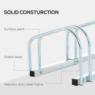 Northio  Portabici Per Un Massimo Di 6 Biciclette Resistente Alle Intemperie, Durevole, Montaggio A Pavimento E A Parete, Acciaio, Argento, 179X33X27 Cm 