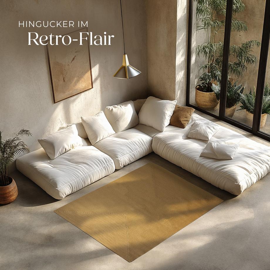 Tectake Geflochtener Teppich Raya verschiedene Größen Boho-Stil, für In- und Outdoor  