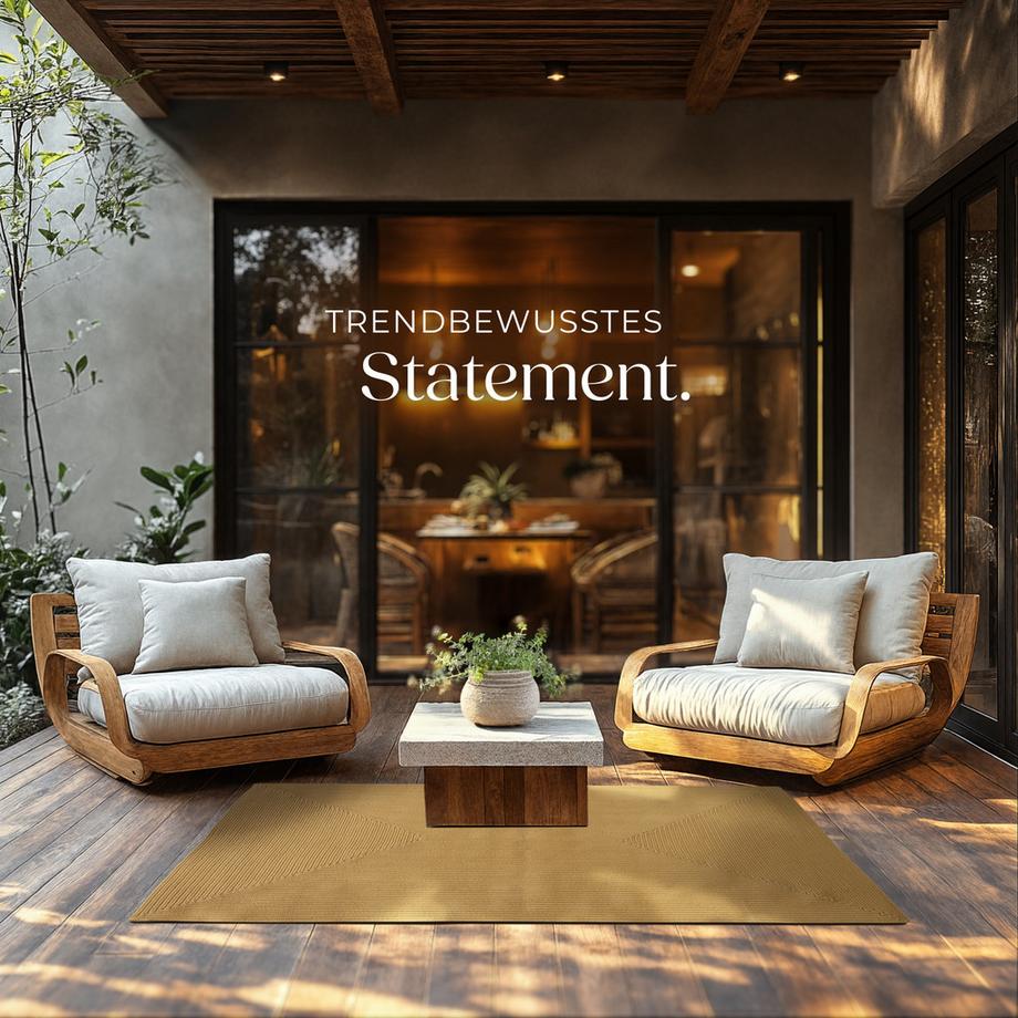 Tectake Geflochtener Teppich Raya verschiedene Größen Boho-Stil, für In- und Outdoor  