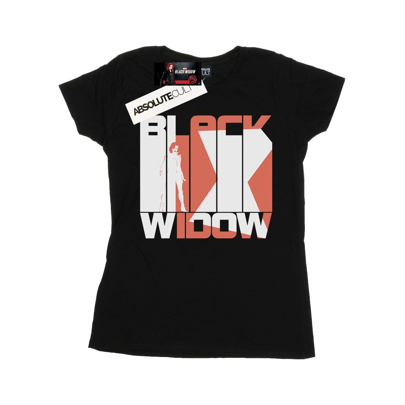 Image of Black Widow Movie Bars Logo Tshirt Damen Schwarz L