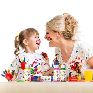 Activity-board  Fingerfarben für Kinder Ungiftige abwaschbare Fingerfarben mit Pinsel 