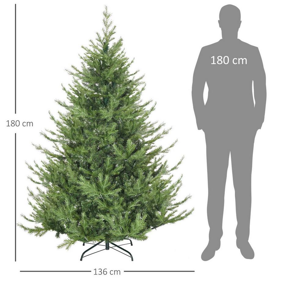 Northio Sapin De Noël Artificiel 180 Cm, Branches Denses Et Réalistes, Sapin Artificiel Avec 1942 Pointes De Branches, Vert  