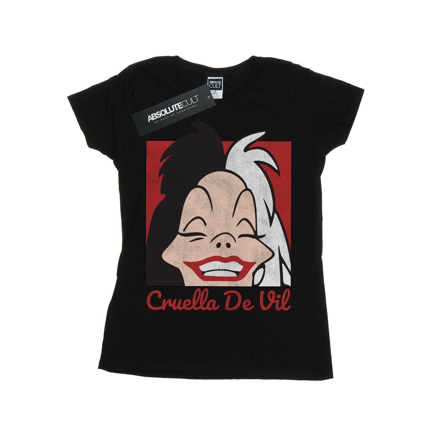 Image of Cruella De Vil Cropped Head Tshirt Damen Schwarz XXL