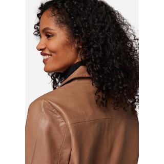 RICANO  Veste en cuir  Cecila, style boléro avec col polo 