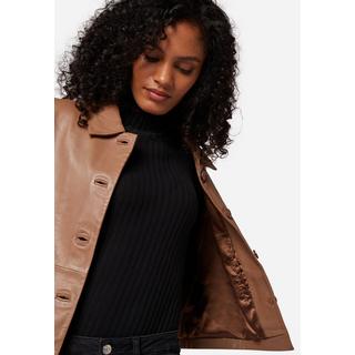 RICANO  Veste en cuir  Cecila, style boléro avec col polo 