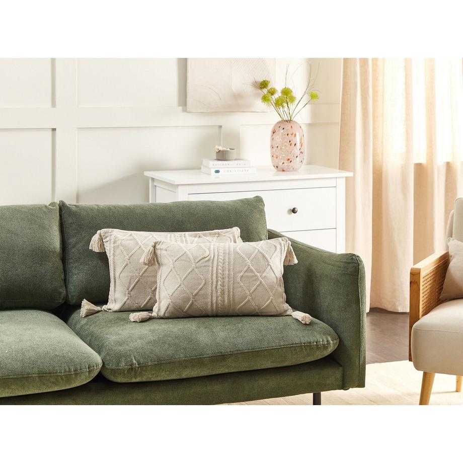 Beliani Dekokissen 2er Set aus Baumwolle Rustikal CAESIA  