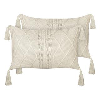 Beliani Lot de 2 coussins en Coton Rustique CAESIA  