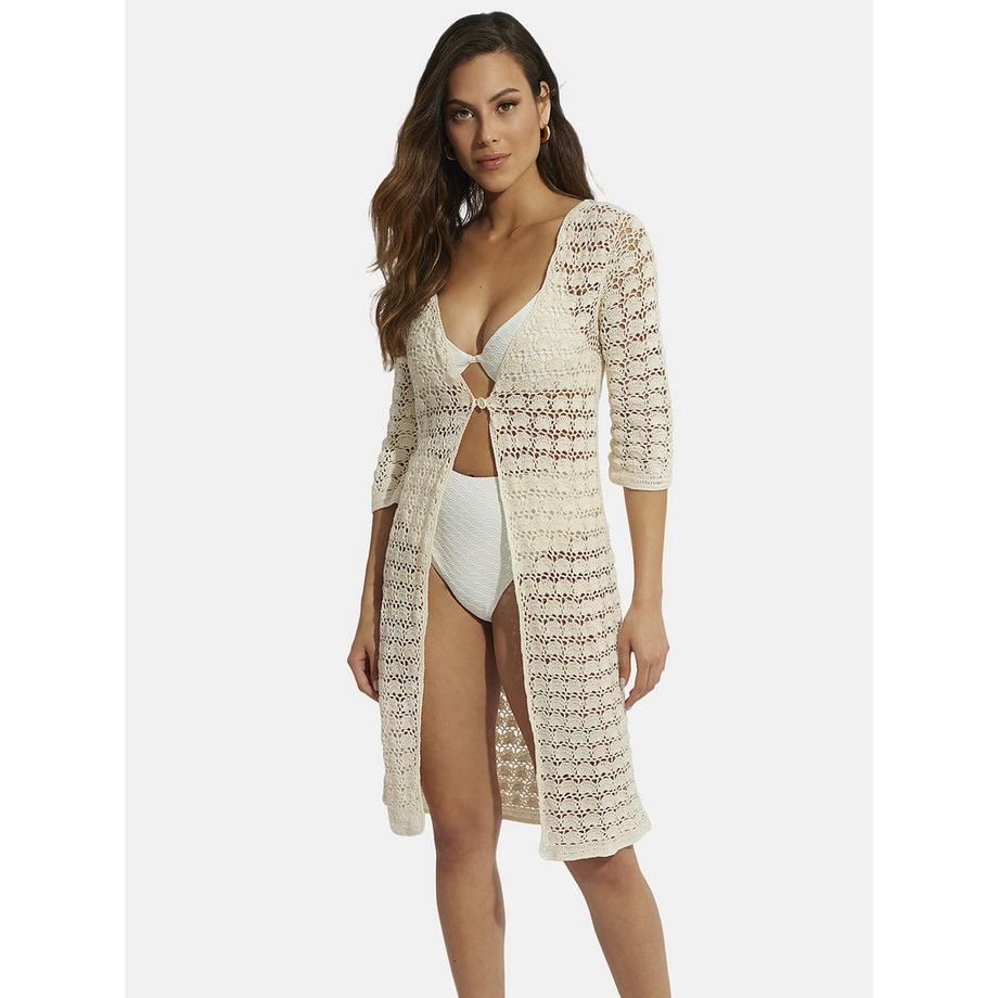 Kimono da spiaggia con maniche a tre quarti Complementos