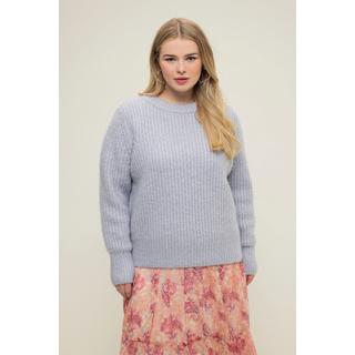 Studio Untold  Pullover, Boxy Shape, Rippstrick, Rundhals, Langarm 