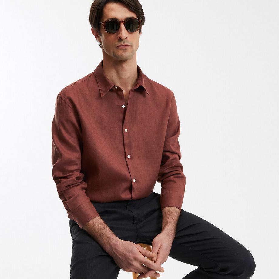 La Redoute Collections Signature Gerades Leinenhemd Langarm  