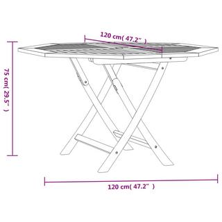 VidaXL Table de jardin teck  