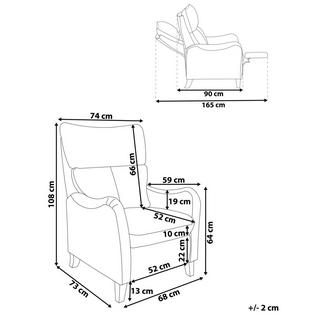 Beliani Fauteuil en Cuir PU Rétro ROYSTON  