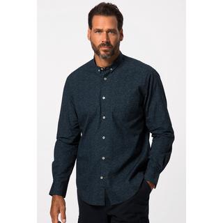 JP1880  Camicia dalla vestibilità moderna con stampa allover, maniche lunghe e collettino button-down blu notte 