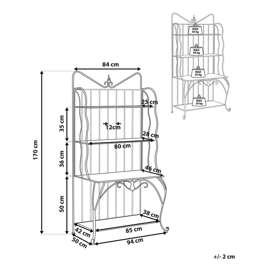 Beliani Scaffale en Ferro Retrò PAVONA  