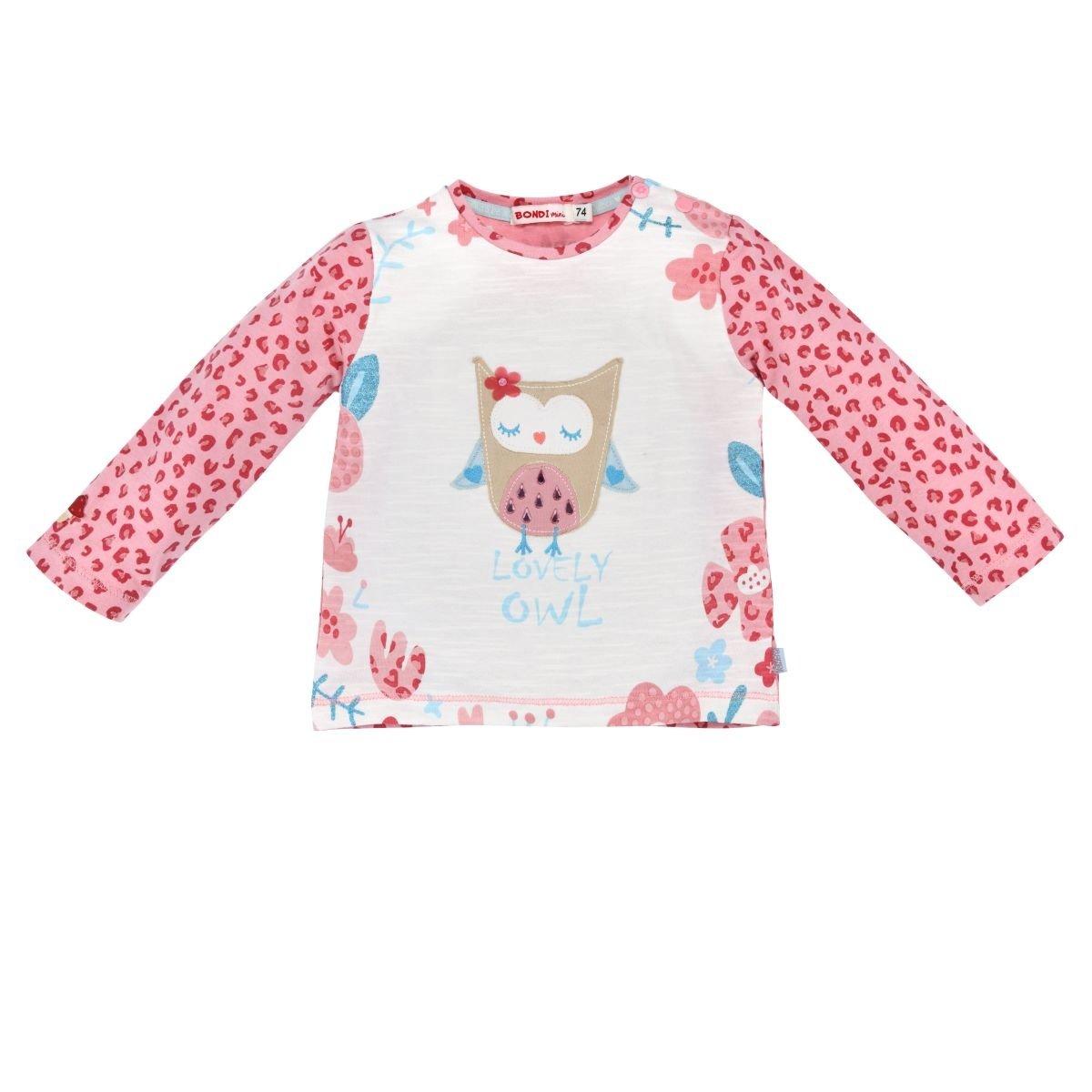 Image of Kleinkinder Langarm Shirt Lovely Owl Mädchen Rosa 98