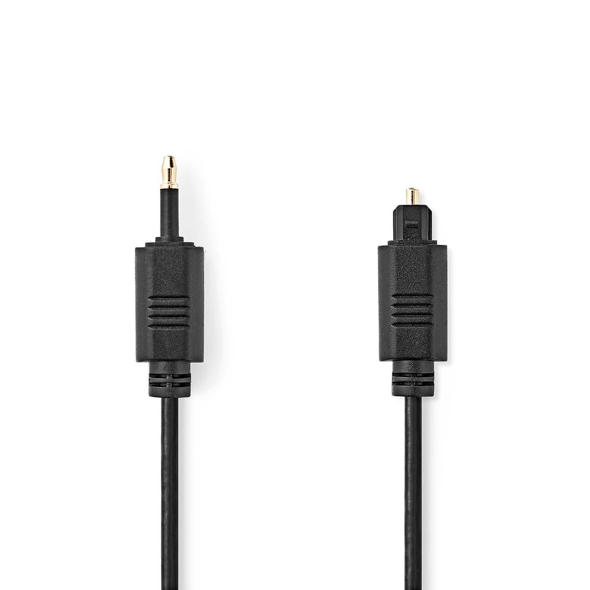 Image of Optisches Audiokabel | TosLink Male | Mini-Toslink | 1,00 m | Rund | PVC | Schwarz | Umschlag