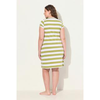 Ulla Popken Abito Bellieva Jersey Mezza Manica Arricciatura Laterale Cotone Biologico GOTS  