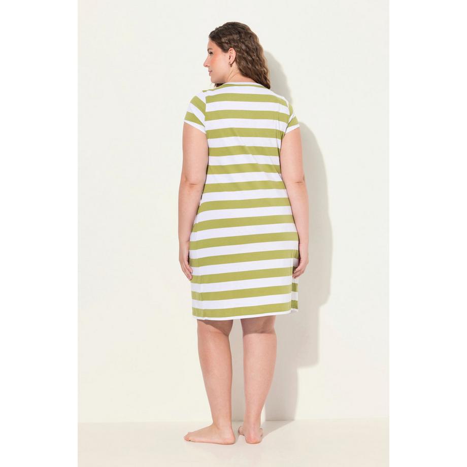 Ulla Popken Bellieva Jersey Halbarmkleid seitliche Raffung Biobaumwolle GOTS  