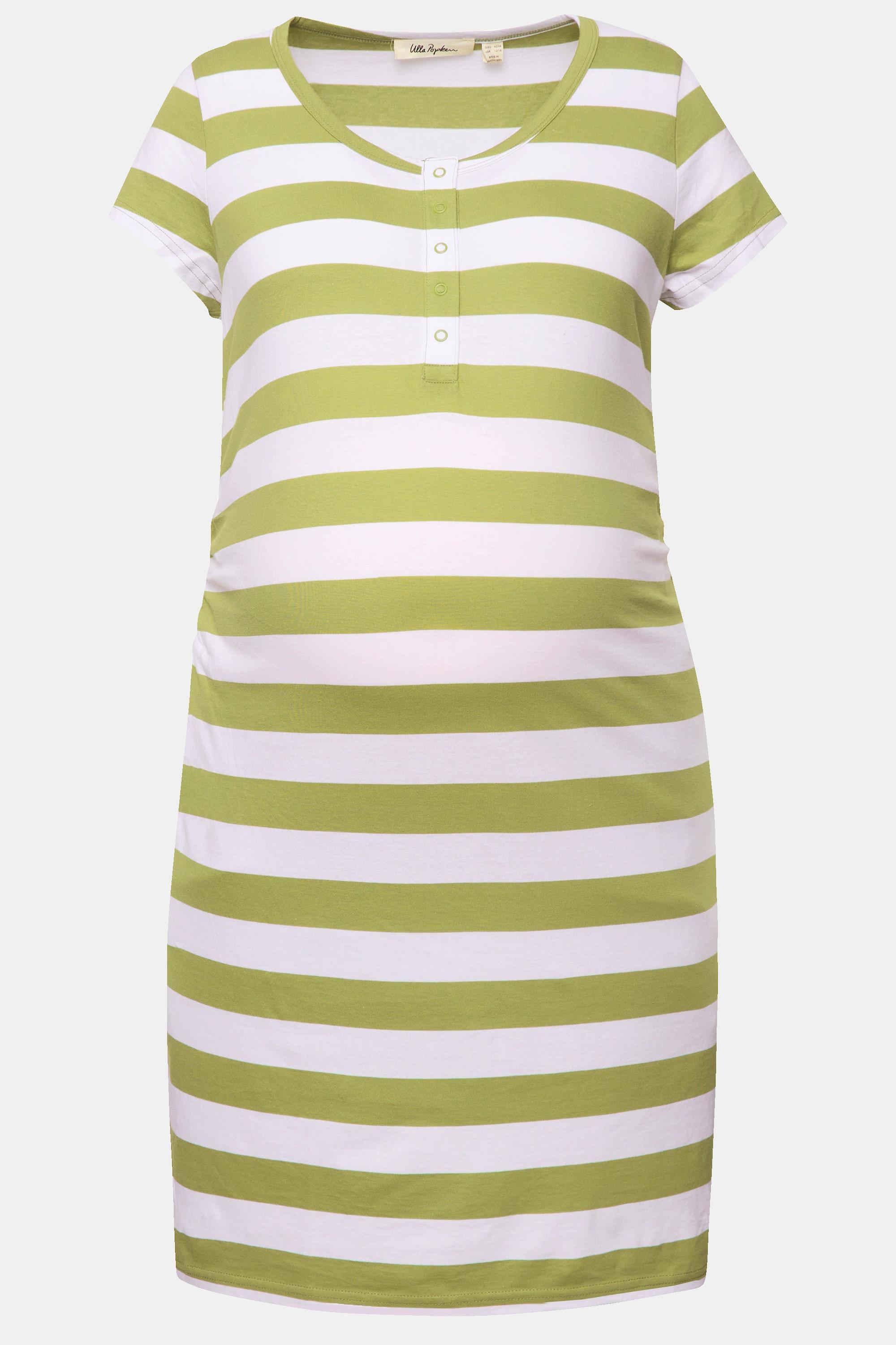 Ulla Popken Abito Bellieva Jersey Mezza Manica Arricciatura Laterale Cotone Biologico GOTS  