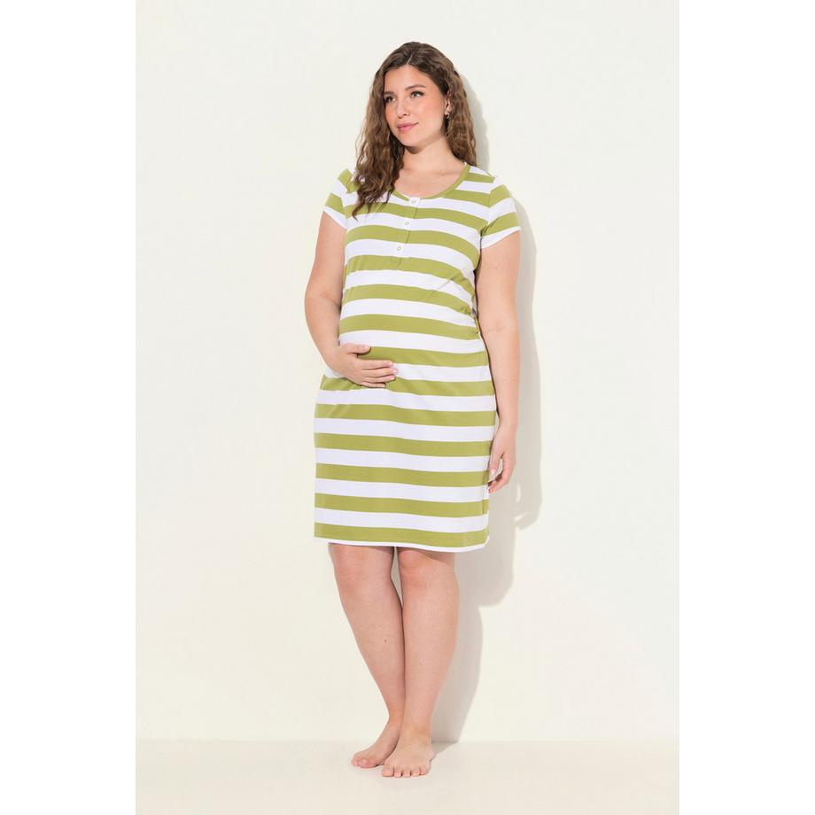 Ulla Popken Bellieva Jersey Halbarmkleid seitliche Raffung Biobaumwolle GOTS  