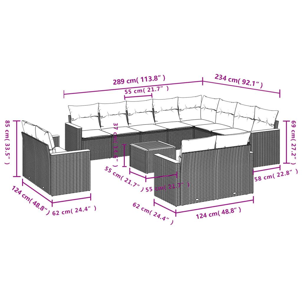 VidaXL set divano da giardino Polirattan  