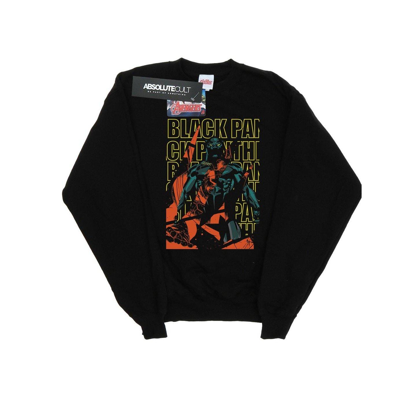 Image of Avengers Black Panther Collage Sweatshirt Herren Schwarz 5XL
