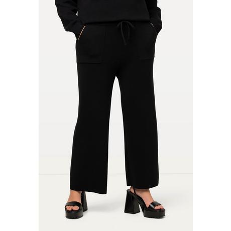 Ulla Popken  Pantaloni culotte modello Rose di maglia con taglio della gamba ampio e cintura elastica 