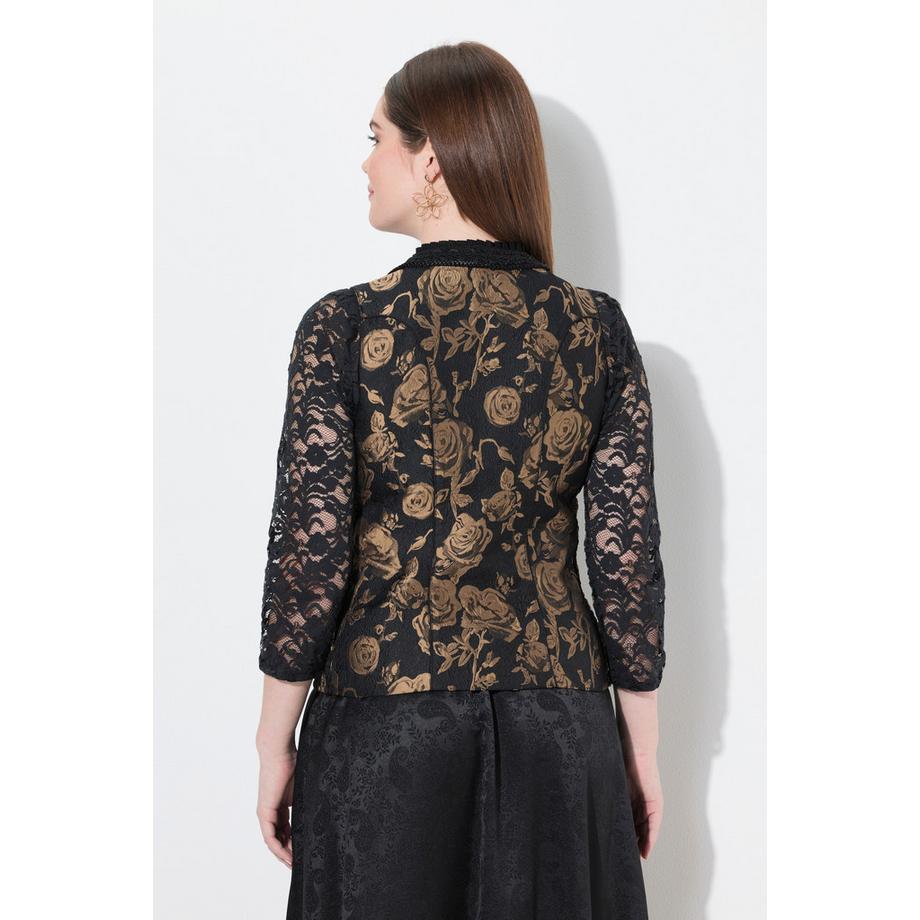 Ulla Popken Corsetto Tracht Slim Velluto Scollo Rettangolare  