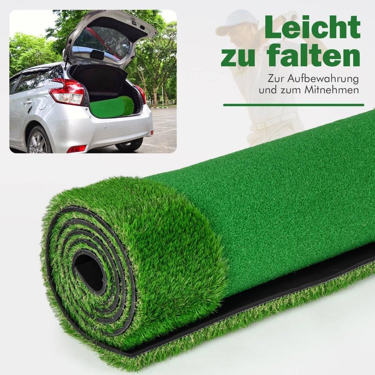 Northix  300 x 100 cm Golf Puttingmatte Golfmatte mit Kunstrasen Trainingsmatte für Zuhause Grün 