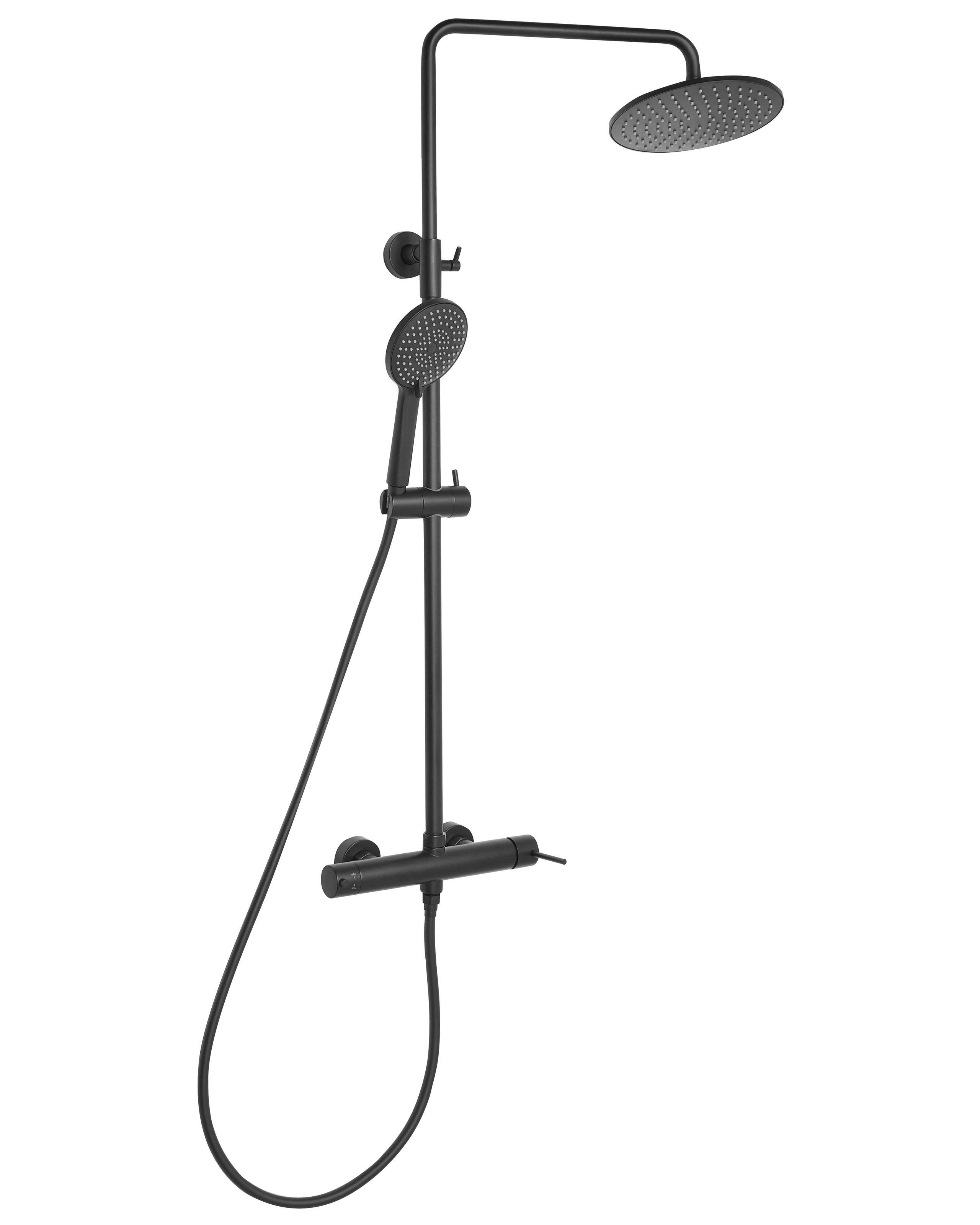 Beliani Duschsystem mit Mischbatterie und Regenbrause aus Messing Modern PUYEHUE  