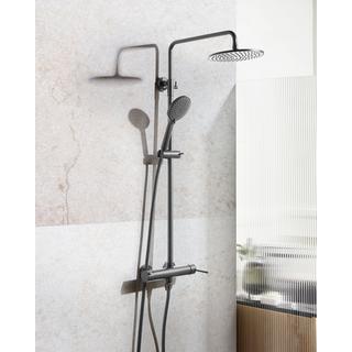 Beliani Duschsystem mit Mischbatterie und Regenbrause aus Messing Modern PUYEHUE  