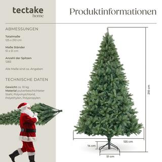 Tectake Künstlicher Weihnachtsbaum Prancer, Spritzgussnadeln  